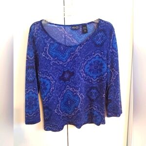 NY&CO Sheer Top with 3/4 Sleeves - Size L